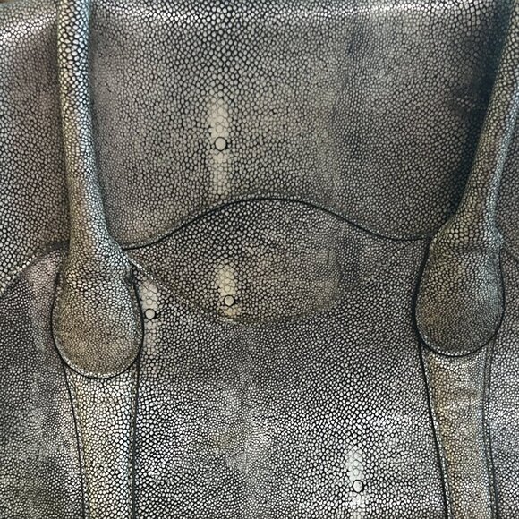 BCBG‎ Black White Stingray Print Leather Handbag Shoulder Bag Designer Tote - Picture 6 of 11